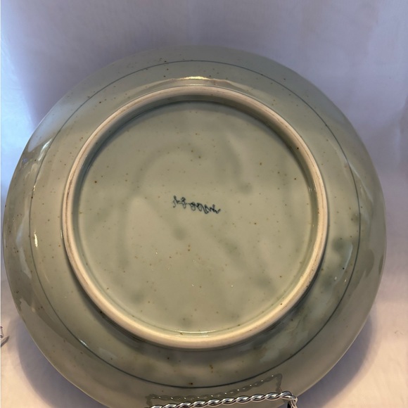 Kikho Shikunshi Platting Arita Porcelain Blue White Signed Plate, Diameter 10” - Picture 4 of 4